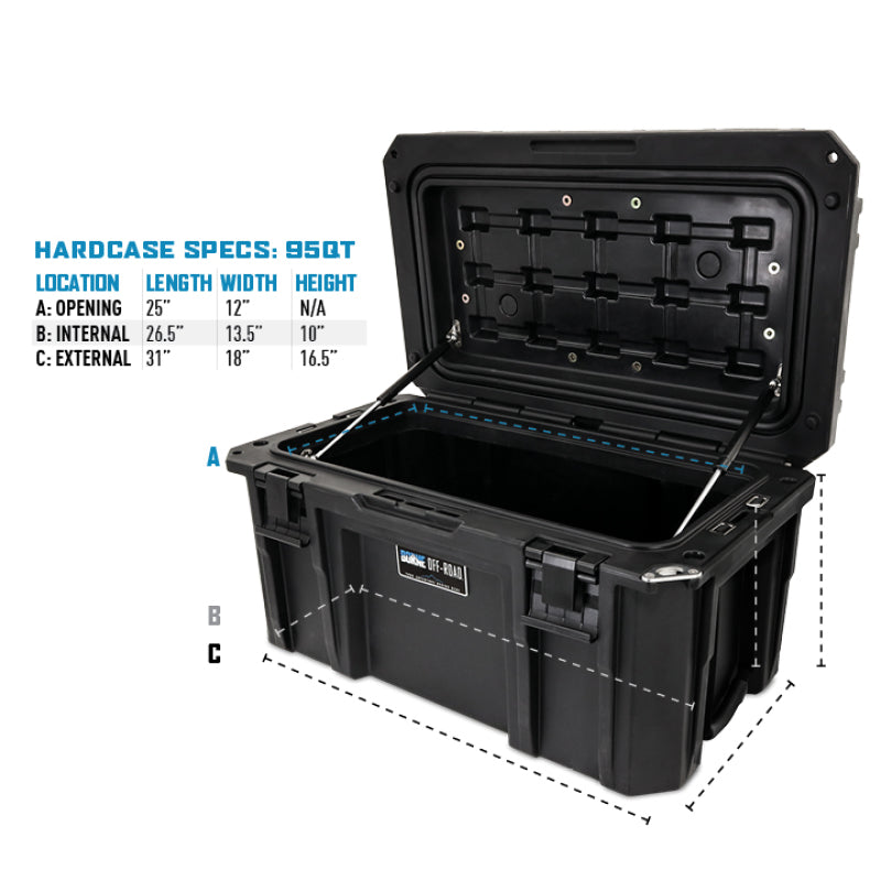 Borne Off-Road Hard Case 95QT Black BNHC-095BK
