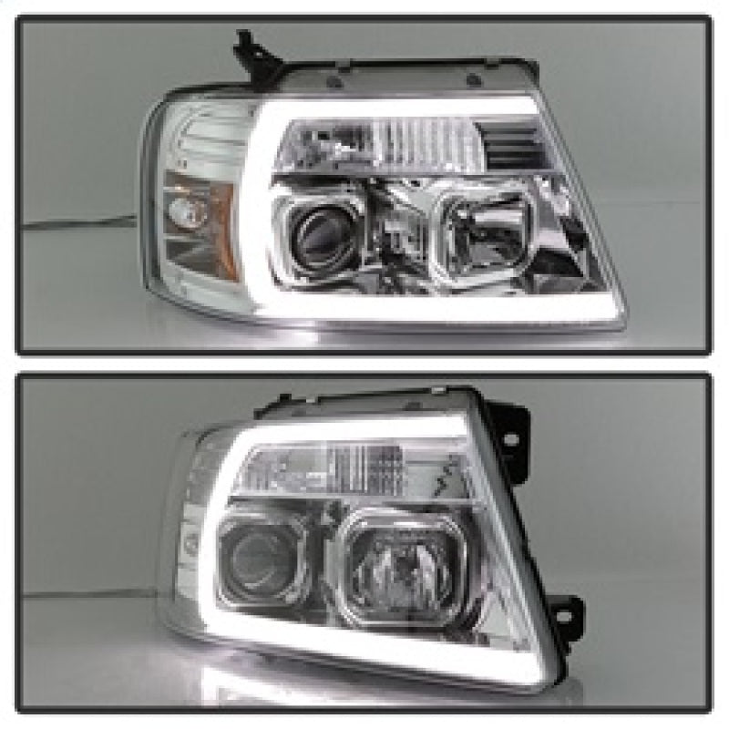 Spyder 04-08 Ford F-150 Light Bar Projector Headlights - Chrome (PRO-YD-FF15004V2-LB-C) 5084637