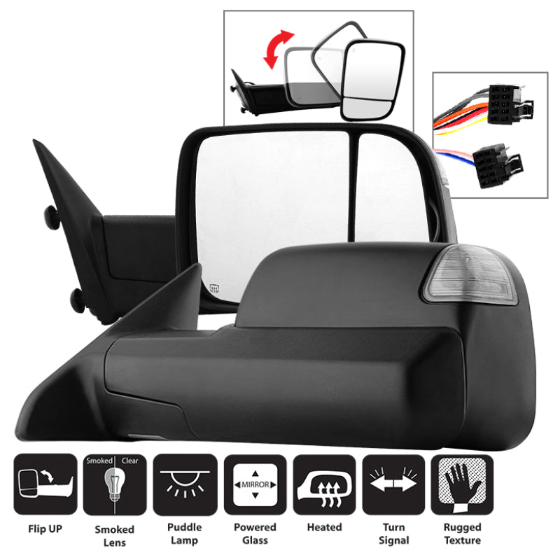 SPYDER Xtune Dodge Ram 1500 09-12 L&R Manual Extendable Power Heated Adjust Mirror MIR-DRAM09S-PWH-SET 9935770