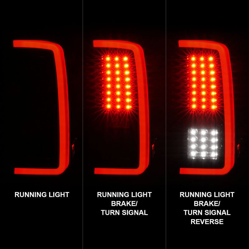 ANZO 2007-2013 Chevrolet Silverado1500/ 2500/ 3500 LED Tail Lights w/ Light Bar Black Housing Smoke 311381