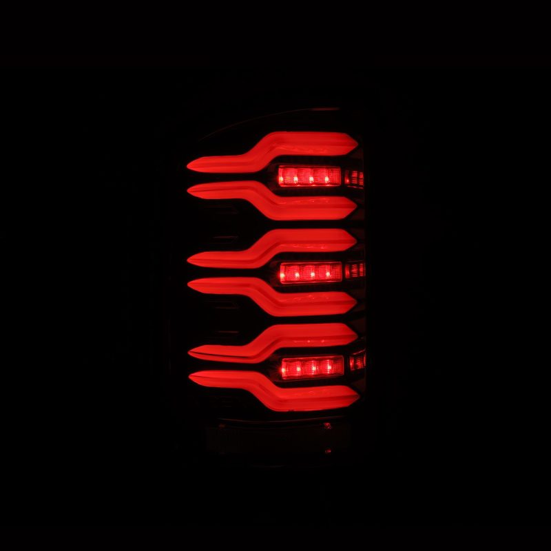 AlphaRex 14-18 GMC Sierra 1500/2500HD/3500HD LUXX-Series LED Tail Lights Alpha-Blk Actv Lgt Seq. Sig 630030 *Discontinued