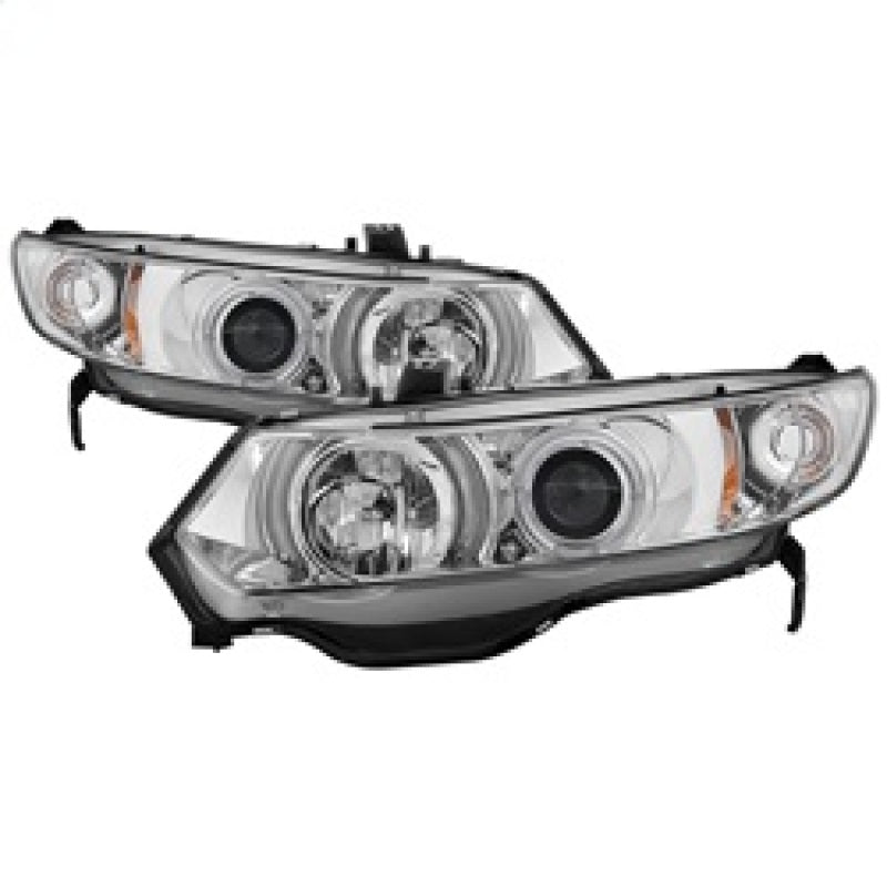 Spyder Honda Civic 06-08 2Dr Projector Headlights LED Halo Chrome High H1 Low H1 PRO-YD-HC06-2D-HL-C 5010797