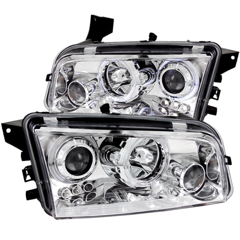Anzo 2006-2010 Dodge Charger Projector Headlights w/ Halo Chrome
