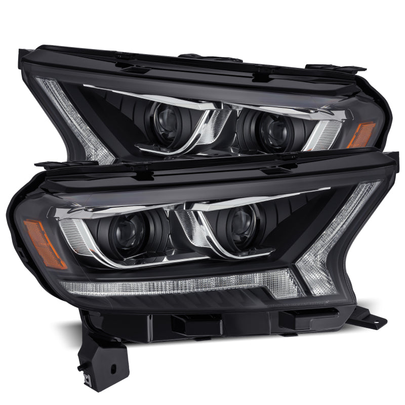 AlphaRex 2019+ Ford Ranger PRO-Series Proj Headlights Plank Style Black w/Seq Signal/DRL 880120 *Discontinued