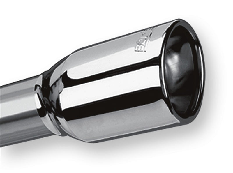 Borla Universal Polished Tip Single Oval Rolled Angle-Cut w/Clamp (inlet 2 1/4in. Outlet 3 5/8 x 2 1 20153