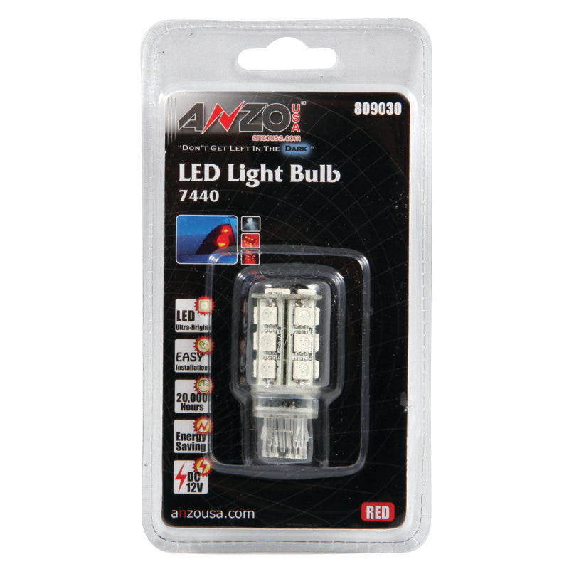 ANZO LED Bulbs Universal 7443/7440 Red 809030