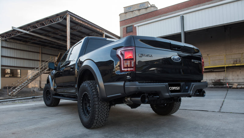 Corsa Performance 2017 Ford F-150 Raptor 3.5L Sport Cat-Back Dual Rear Exit