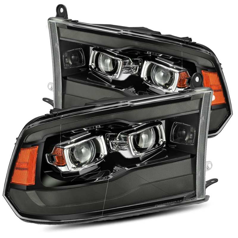 AlphaRex 09-18 Dodge Ram 1500HD PRO-Series Proj Headlights Plank Style Black w/Seq Signal/Smoked DRL 880593 *Discontinued
