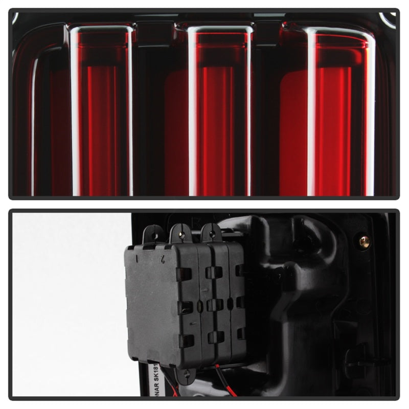 Spyder 07-16 Jeep Wrangler Version 2 Light Bar LED Tail Lights - Red Clear (ALT-YD-JWA07V2-LBLED-RC) 5084798