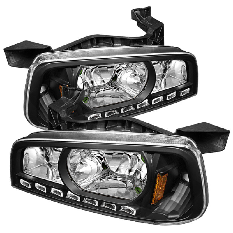 SPYDER Xtune Dodge Charger 06-10 1Pc LED Crystal Headlights Black HD-ON-DCH05-1PC-LED-BK 5017635