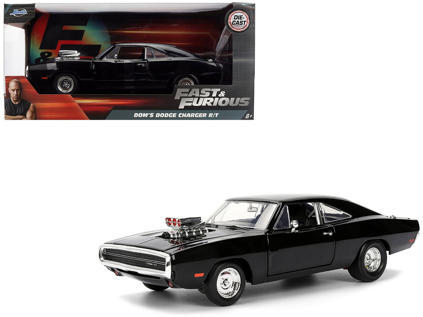 Dom's 1970 Dodge Charger R/T Black "F9" (2021) Movie "Fast & Furious" Series 1/24 Diecast Model Car by Jada  free shipping USA