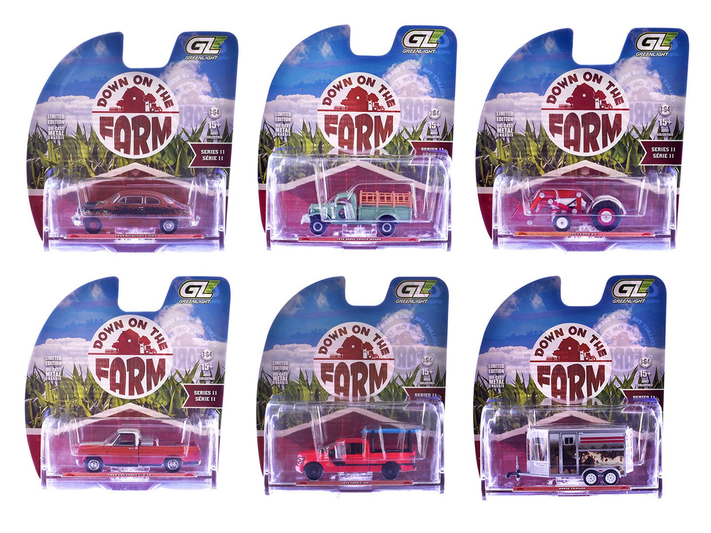 "Down on the Farm" Series 11 Set of 6 pieces 1/64 Diecast Models by Greenlight  free shipping USA