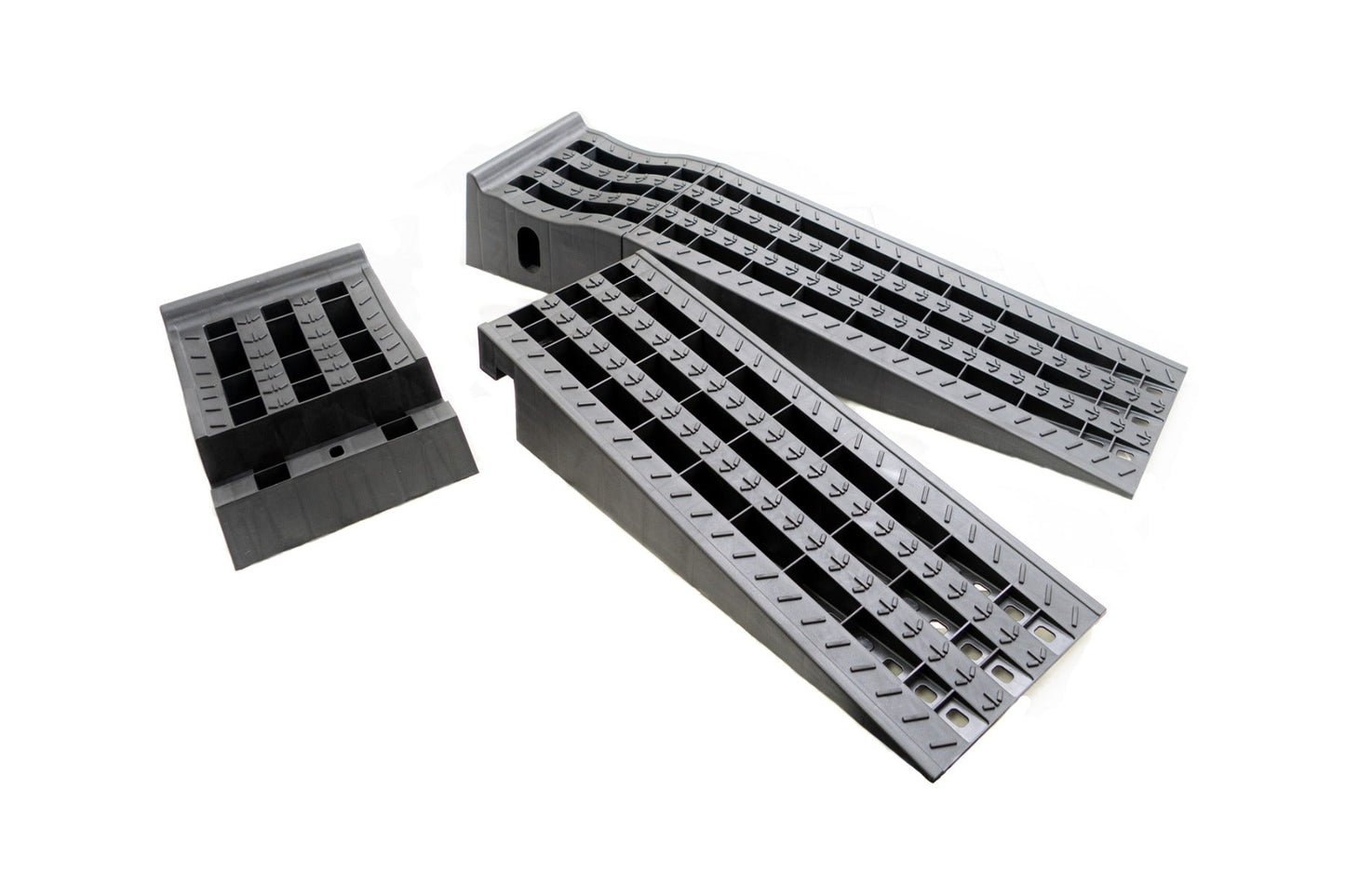 Megan Racing Low Profile Drive-On Ramps - Universal 65mm Raise, 5000lbs Load, Black MR-RAMP-01