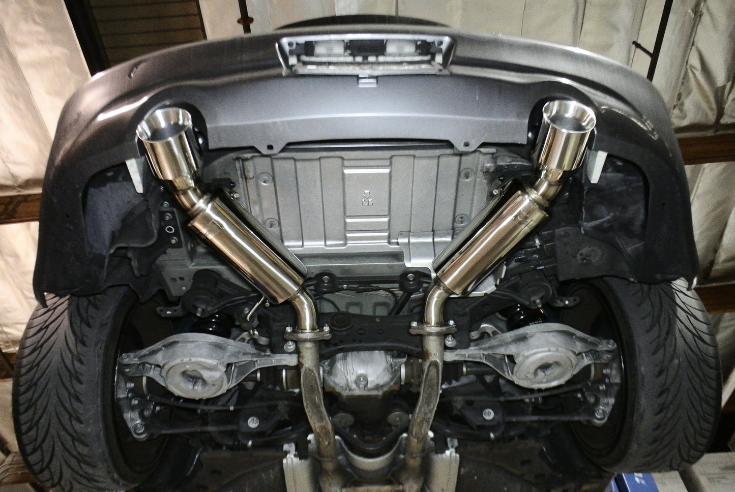 Megan Racing Axleback Exhaust for Infiniti G37 Coupe 2008-2013 / Q60 Coupe 2014-2015 - T-304 Stainless Steel Dual Canister RWD LW-ABE-IG08