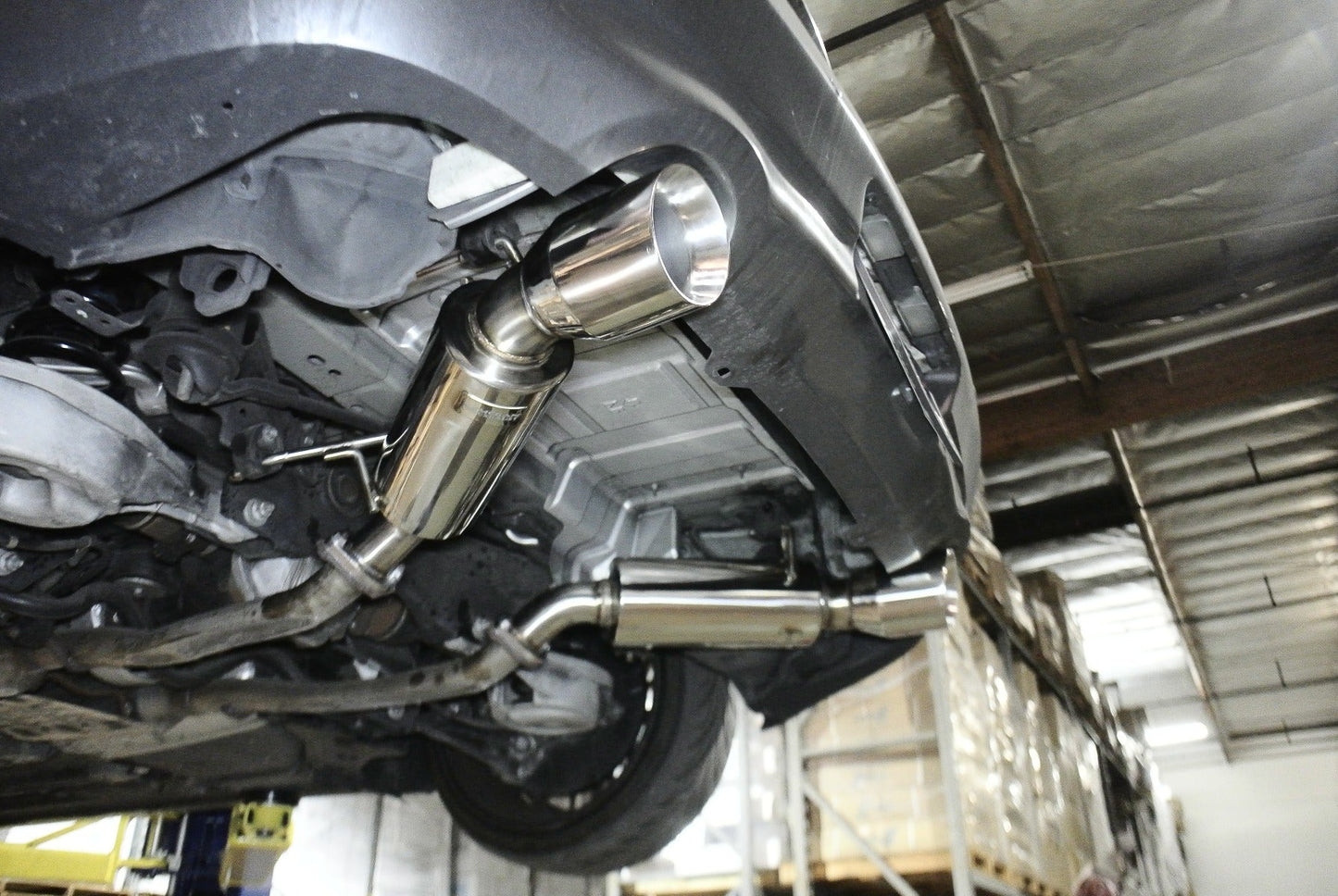 Megan Racing Axleback Exhaust for Infiniti G37 Coupe 2008-2013 / Q60 Coupe 2014-2015 - T-304 Stainless Steel Dual Canister RWD LW-ABE-IG08