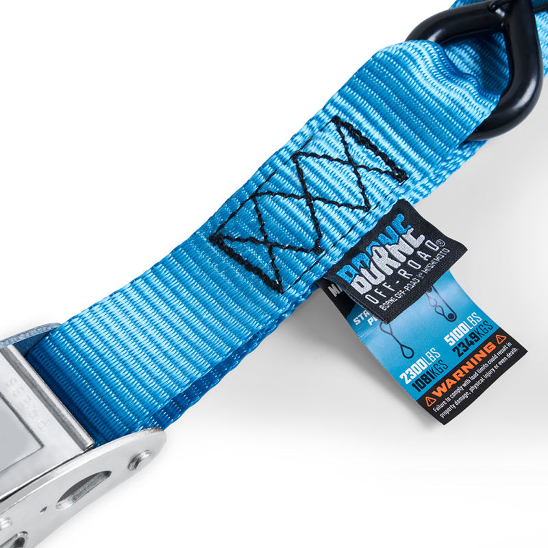 Borne Off-Road Cam Buckle Tie-Down Kit (2-Pack) Blue BNRTC-TDCB-2BL