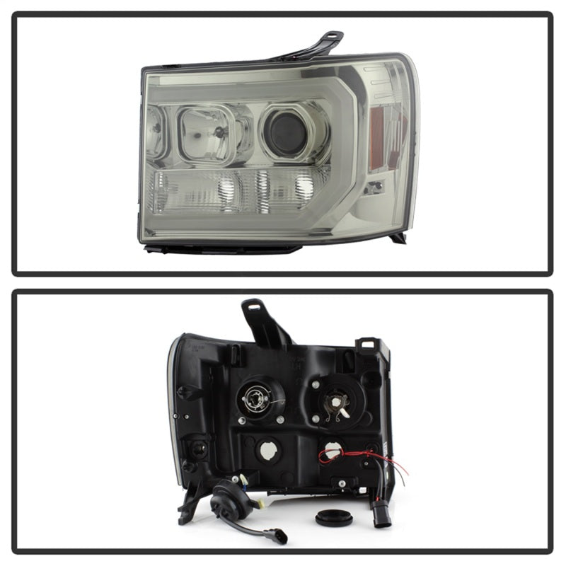 Spyder GMC Sierra 1500/2500/3500 07-13 V2 Projector Headlights - Smoke PRO-YD-GS07V2-LBDRL-SM 5083654