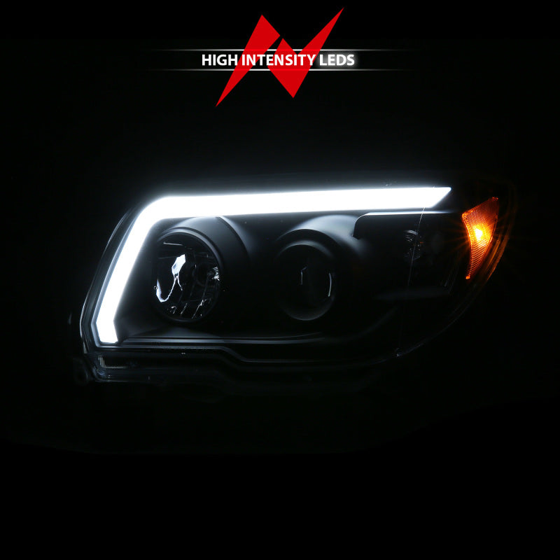 ANZO 06-09 Toyota 4 Runner Projector Headlights Plank Style - Black 111616