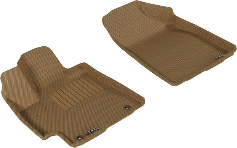 3D MAXpider 2008-2013 Toyota Highlander Gas Kagu 1st Row Floormat - Tan L1TY15011502
