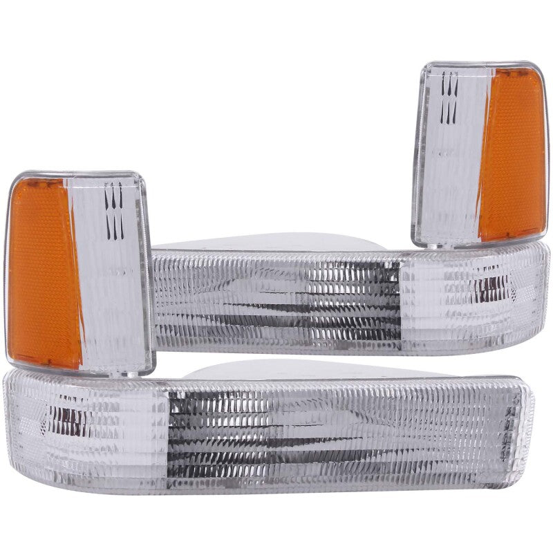 Anzo 1991-1996 Dodge Dakota Euro Parking Lights Chrome w/ Amber Reflector