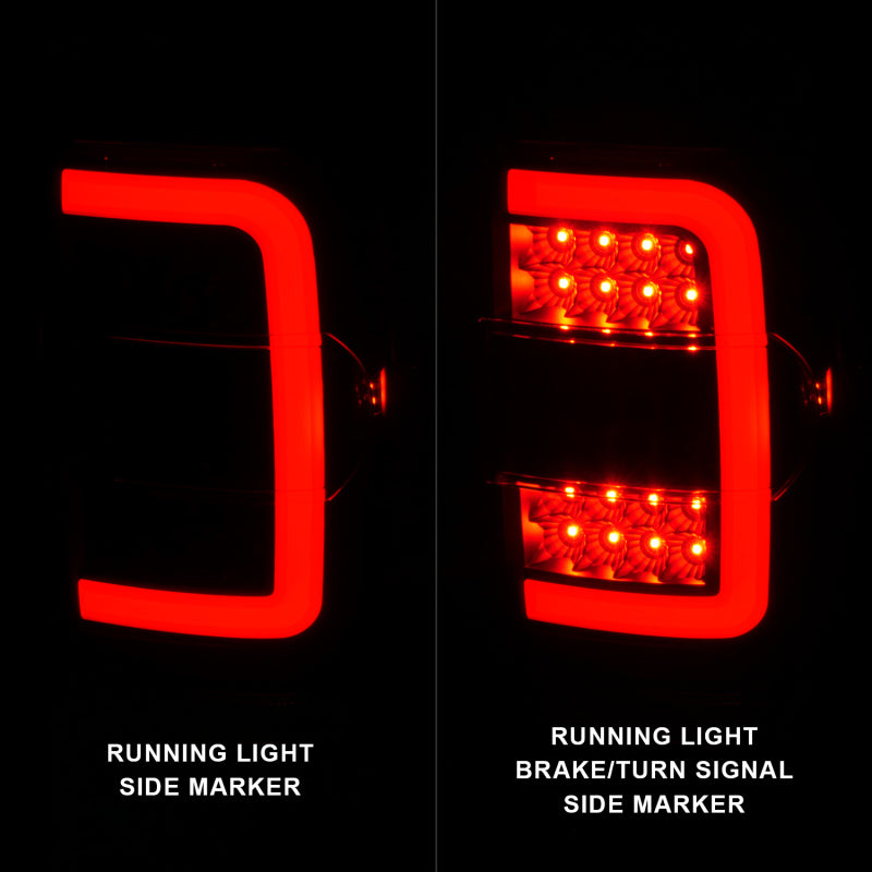 ANZO 2001-2011 Ford  Ranger LED Tail Lights w/ Light Bar Black Housing Clear Lens 311390
