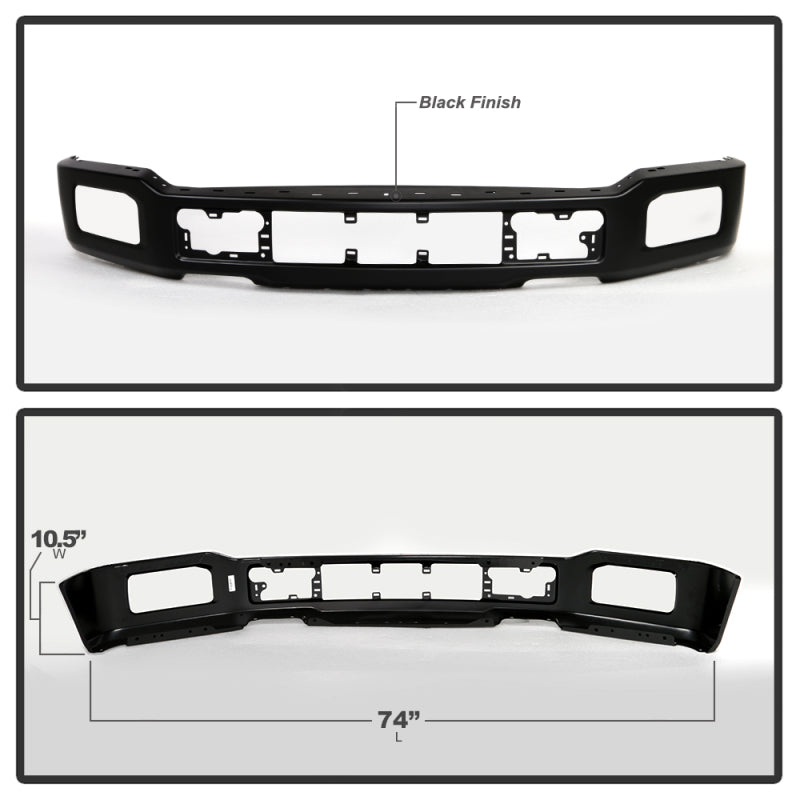Spyder Ford F150 18-20 KING RANCH LIMITED w/Fog Lights Hole Front Bumper- Black (OEM JL3Z17757EAPTM) 9948442