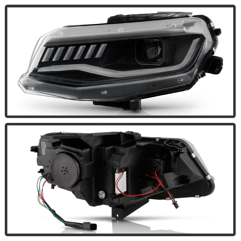 Spyder Chevy Camaro 16-18 HID Model Full LED Headlights Black PRO-YD-CCAM16HIDAP-SEQ-BK 5087355