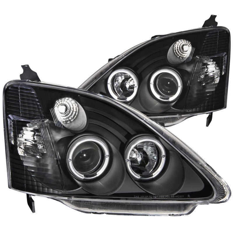 Anzo 2002-2004 Honda Civic Projector Headlights w/ Halo Black