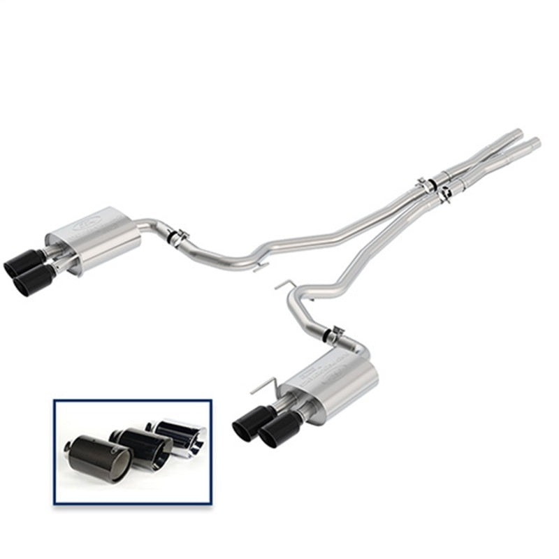 Ford Racing 2018+ Mustang GT 5.0L Cat-Back Extreme Exhaust System w/ Quad Black Chrome Tips M-5200-M8EBA