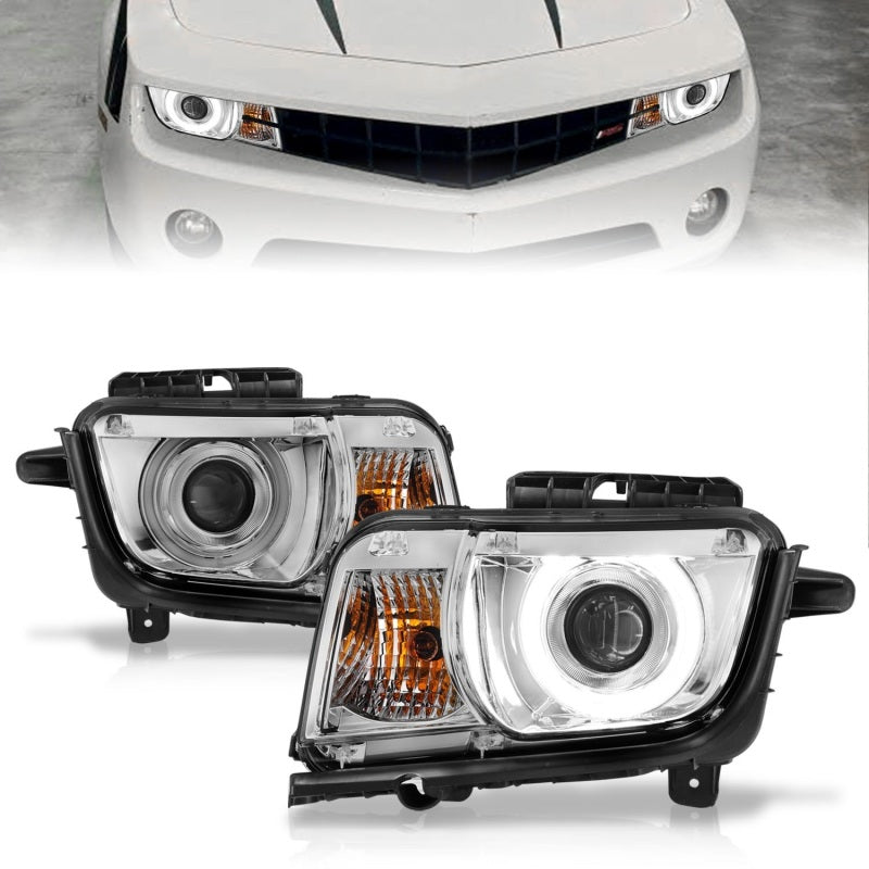 Anzo 2010-2013 Chevrolet Camaro Projector Headlights w/ Halo Chrome (CCFL)