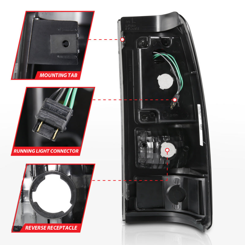 ANZO 2003-2006 Chevy Silverado 1500 LED Taillights Plank Style Chrome With Red/Clear Lens 311329