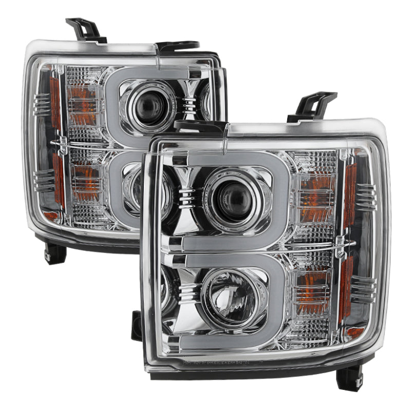 Spyder Chevy Silverado 2014-16 2500 HD Projector Headlights Light Bar DRL Chrm PRO-YD-CSHD14-LBDRL-C 5081049