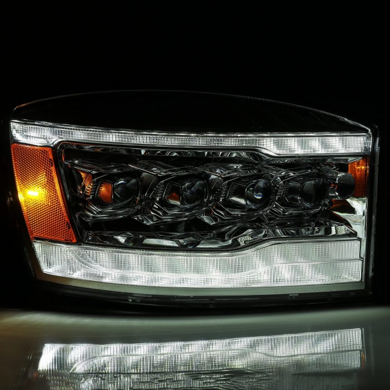 AlphaRex 06-08 Dodge Ram 1500HD NOVA LED Proj Headlights Plank Style Blk w/Seq Signal/DRL/Amber LED 880537 *Discontinued