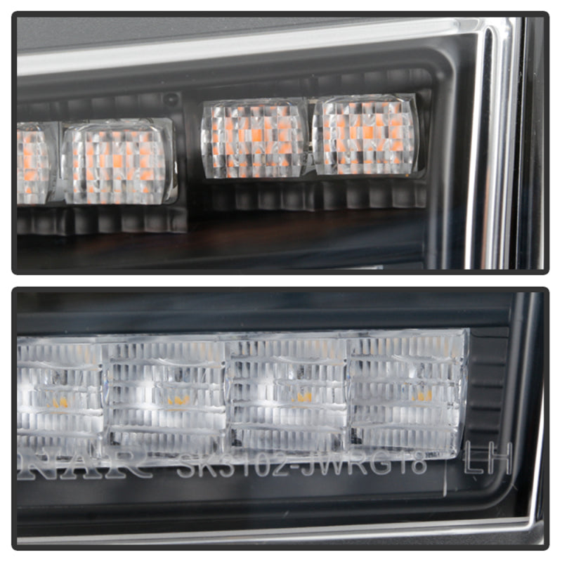 Spyder Jeep Wrangler 2018-2019 ( LED Model Only) LED Front Bumper Lights - Sequential Signal - Black 5086808