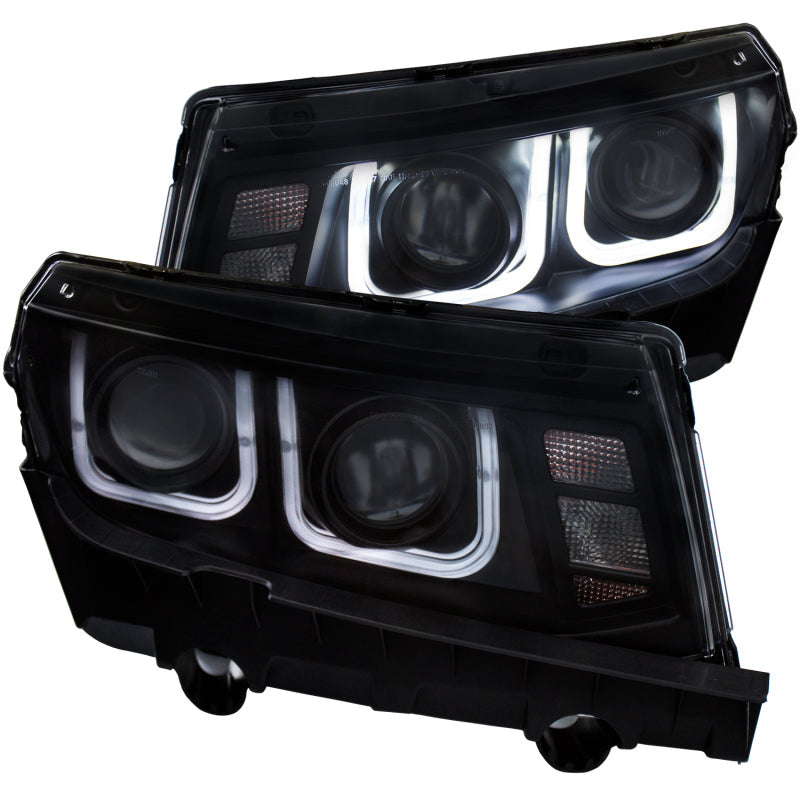 Anzo Black U-Bar Projector Headlights 2014-2015 Chevrolet Camaro