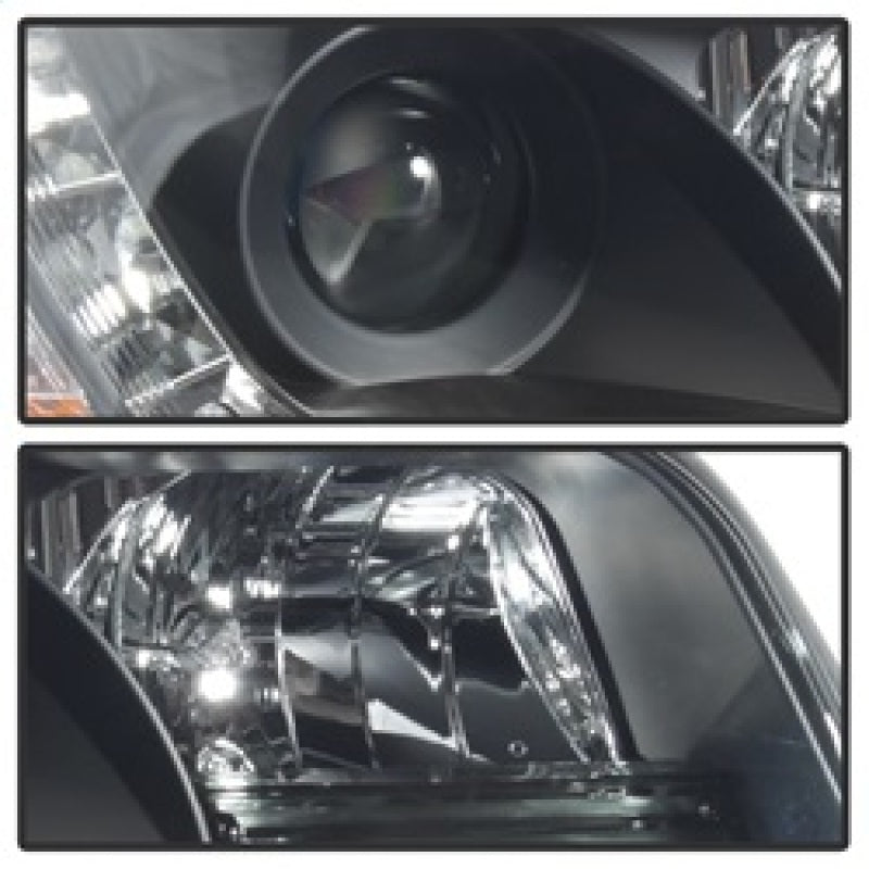 Spyder Audi A6 02-04 Projector Headlights Halogen Model Only - DRL Black PRO-YD-ADA601-DRL-BK 5008657