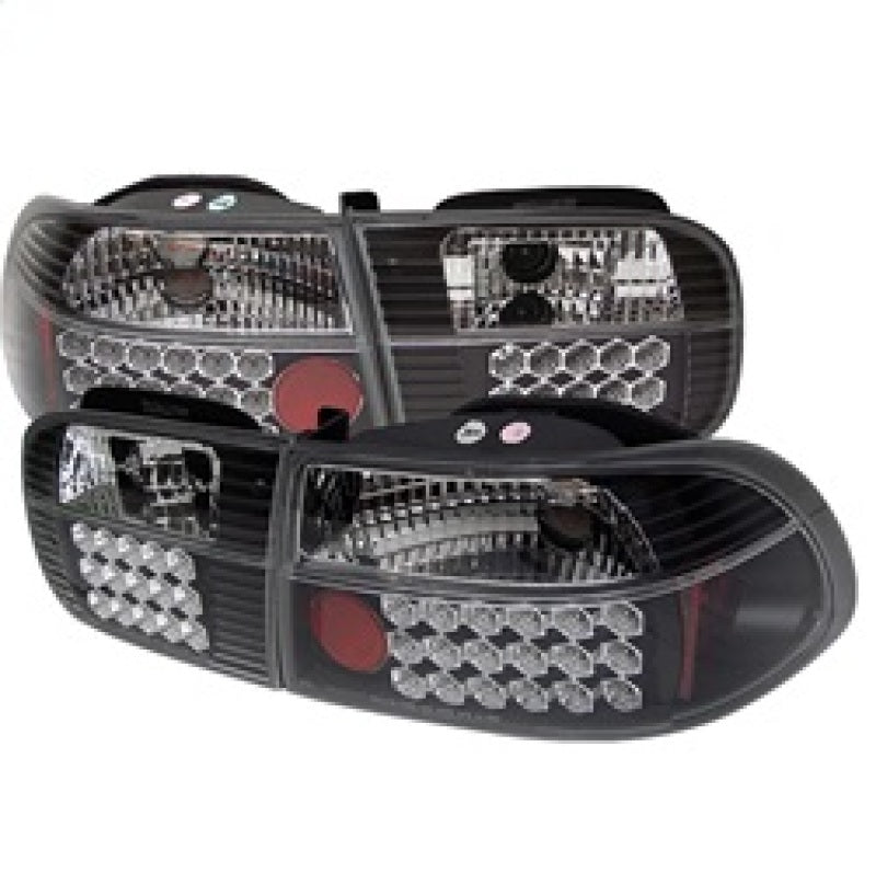 Spyder Honda Civic 92-95 3DR LED Tail Lights Black ALT-YD-HC92-3D-LED-BK 5004727