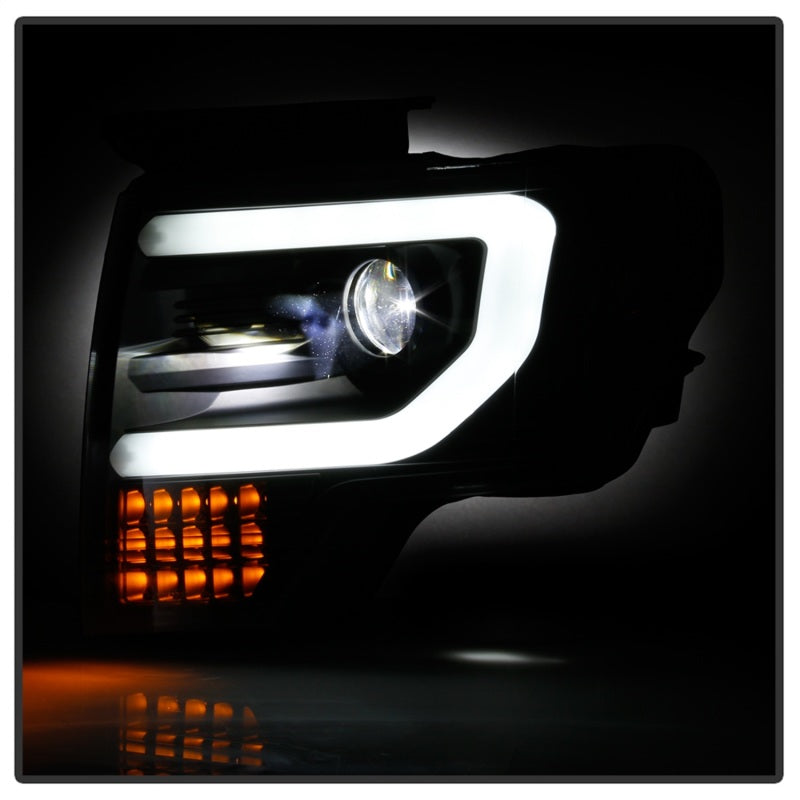 Spyder Ford F150 09-14 Halogen Light Bar Projector Headlights Black PRO-YD-FF15009PL-SEQ-BK 5087560