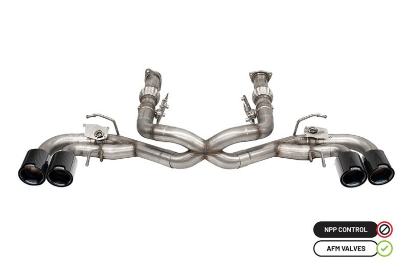 CORSA Performance Corsa 20-23 Chevrolet Corvette C8 RWD 3in Delete 4 Valve Cat-Back w/NPP w/4.5in CF Black PVD Tips 21106CFBLK