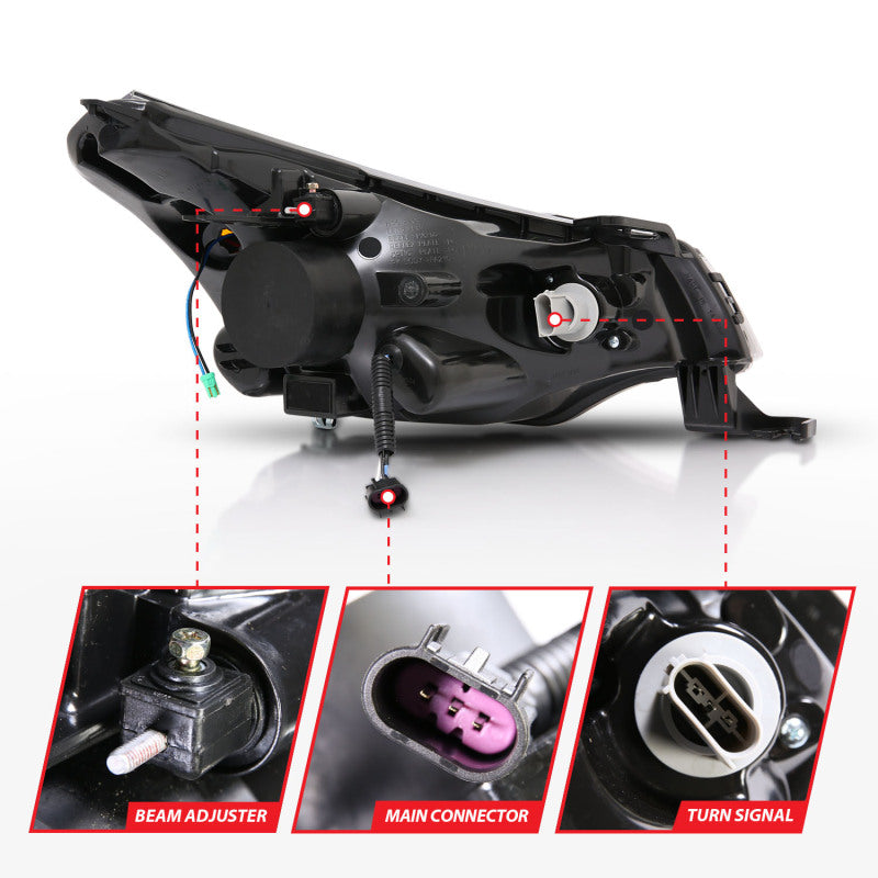 Anzo 2008-2011 Ford Focus Projector Headlights Black