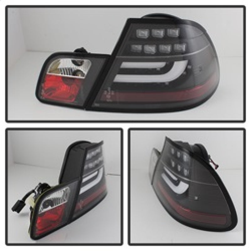 Spyder BMW E46 3-Series 04-06 2Dr Light Bar Style LED Tail Lights Black ALT-YD-BE4604-LBLED-BK 5076564