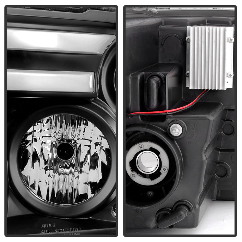 Spyder Dodge Ram 09-12 Projector Headlights Light Bar DRL Black PRO-YD-DR09-LBDRL-BK 5081001