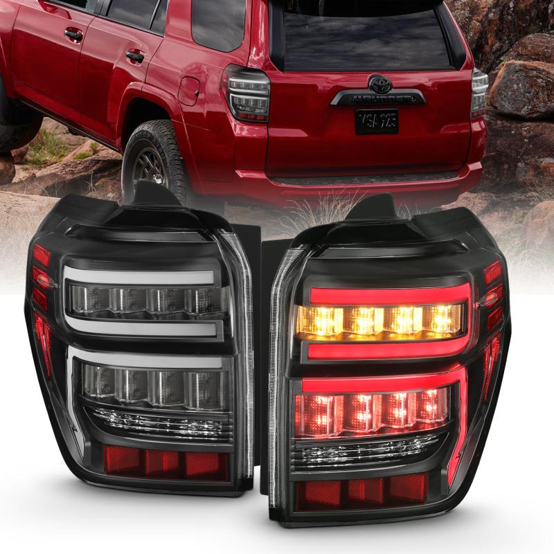 ANZO 2014-2020 Toyota 4Runner T.L Black Housing Clear Lens Red Light Bar W/Sequential 311311