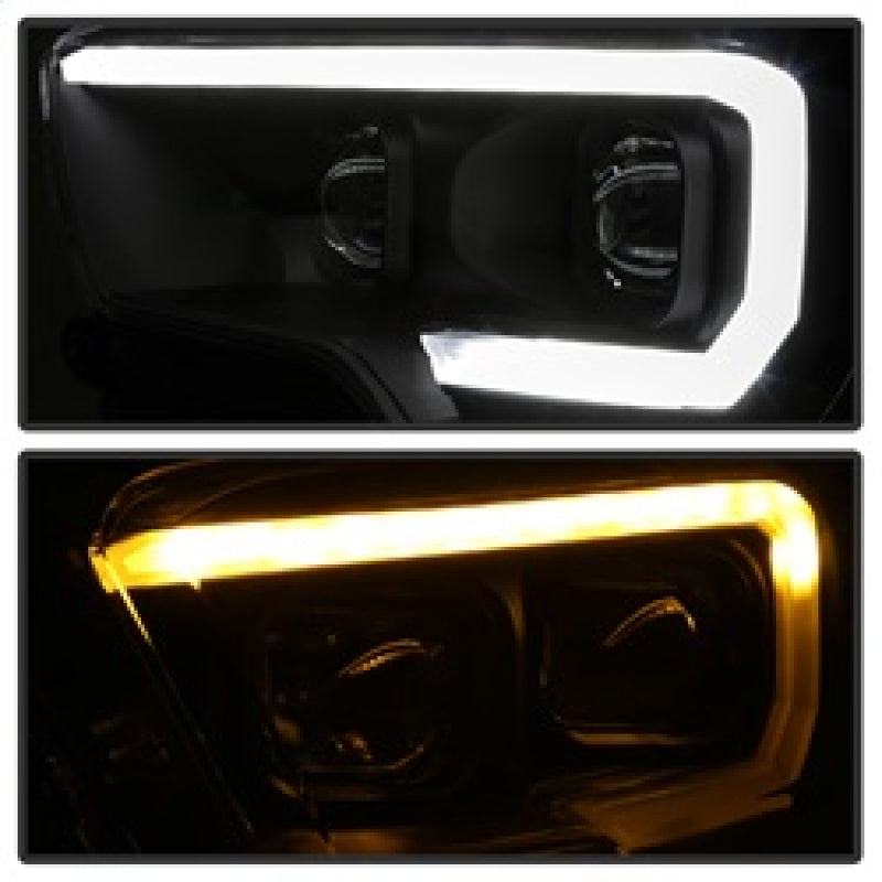 SPYDER xTune Toyota Tacoma 16-18 DRL Light Bar Projector Headlights - Black PRO-JH-TTA16-LBDRL-BK 9039256