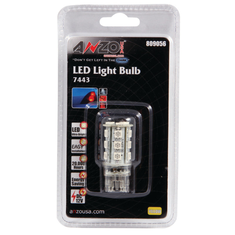 ANZO LED Bulbs Universal 7445 Amber - 18 LEDs 1 3/4in Tall 809056