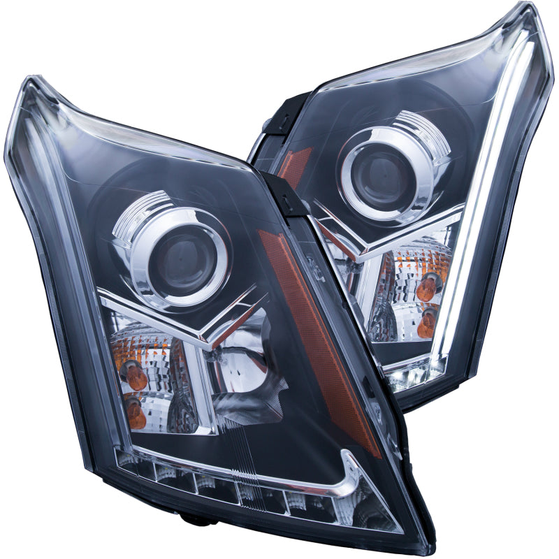 Anzo 2010-2015 Cadillac Srx Projector Headlights w/Plank Style Design Black