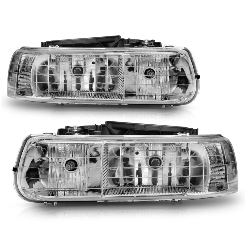 Anzo 1999-2002 Chevrolet Silverado 1500 Crystal Headlights Chrome