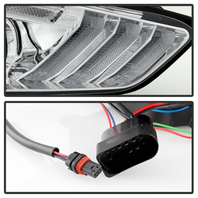 Spyder 15-18 Ford Focus Projector Headlights - Seq Turn Light Bar - Chrome PRO-YD-FF15-LBSEQ-C 5086457