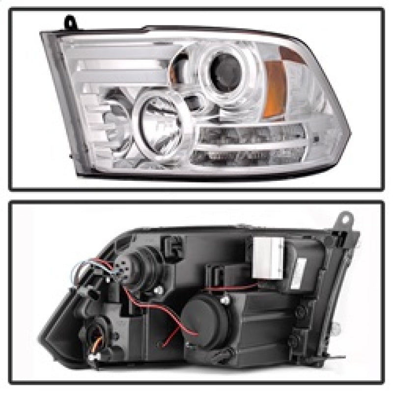 Spyder Dodge Ram 09-12 Projector Headlights Light Bar DRL Chrome PRO-YD-DR09-LBDRL-C 5080998