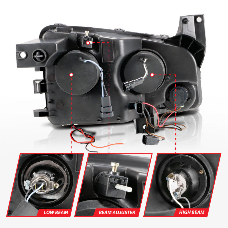 Anzo 2006-2010 Dodge Charger Projector Headlights w/ Halo Chrome (CCFL)